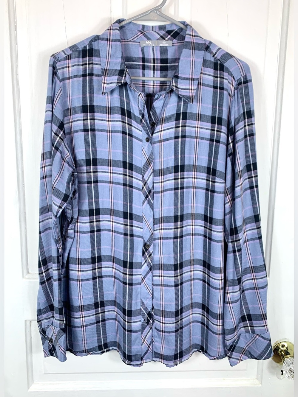 Riders by Lee Long-Sleeved Purple Lightweight Flannel